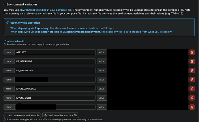 4.synology portainer mariadb env