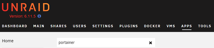 Unraid Apps Section