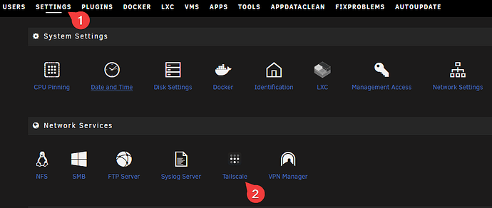 Settings Navigation